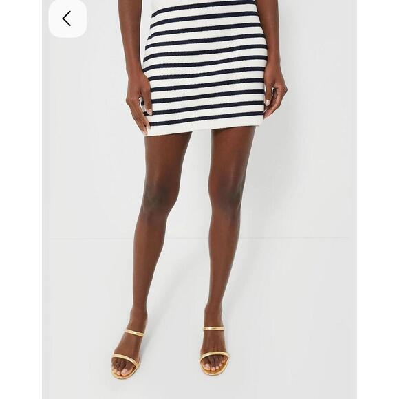 Tuckernuck Hyacinth House Navy + Cream Stripe Anna Knit Mini Skirt NWT XXS 2XS - Picture 1 of 5